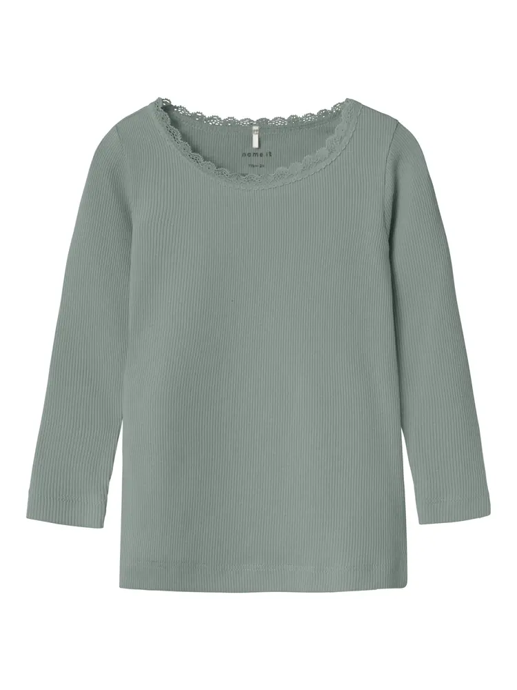 Name It Kab Långärmad Topp - Slate Gray - 98 | Barnkläder - Toppar - Blusar | BabyMode