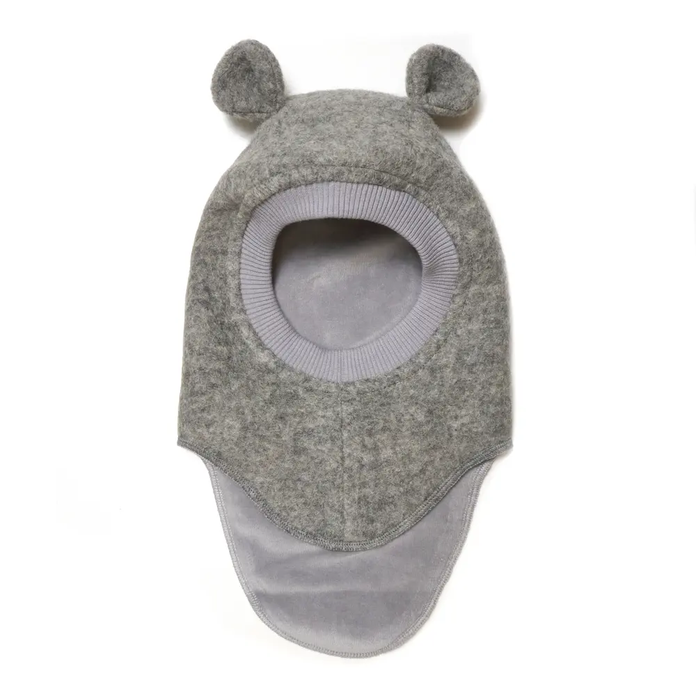 Balaclava m. Öron Ull - Medium Grey Melange - 12-24 MDR. | Barnkläder - Ull - Ullmössor, ullvantar och ulltossor | BabyMode