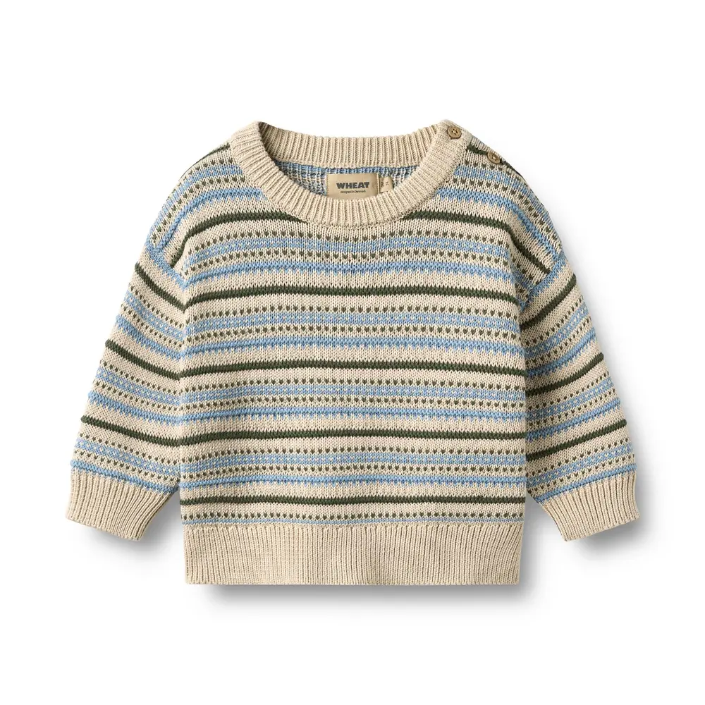 Wheat Harlow Jacquardtröja - Offwhite - 62