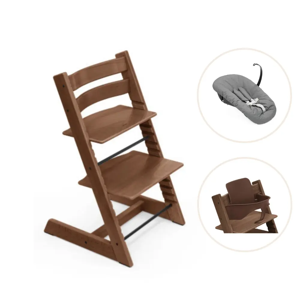Stokke® Tripp Trapp Stol Bok Inkl. Newborn Set & Babyset - Warm Brown | Baby & Barn - Äta - Barnstolar & tillbehör - Barnstolar med tillbehör | BabyMode