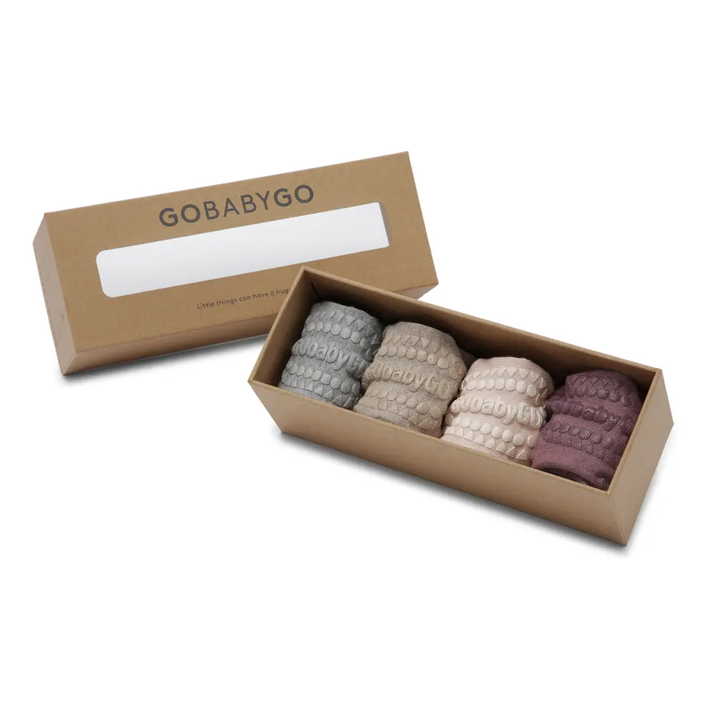 Combo box - Bambus - GR/SA/PU/P - 17/19 | Barnkläder - Strumpor & strumpbyxor - Halkfria strumpor | BabyMode