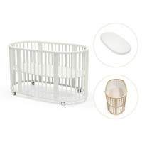 Stokke® Sleepi V3 Spjälsäng Inkl. Madrass, Lakan & Spjälskydd – White