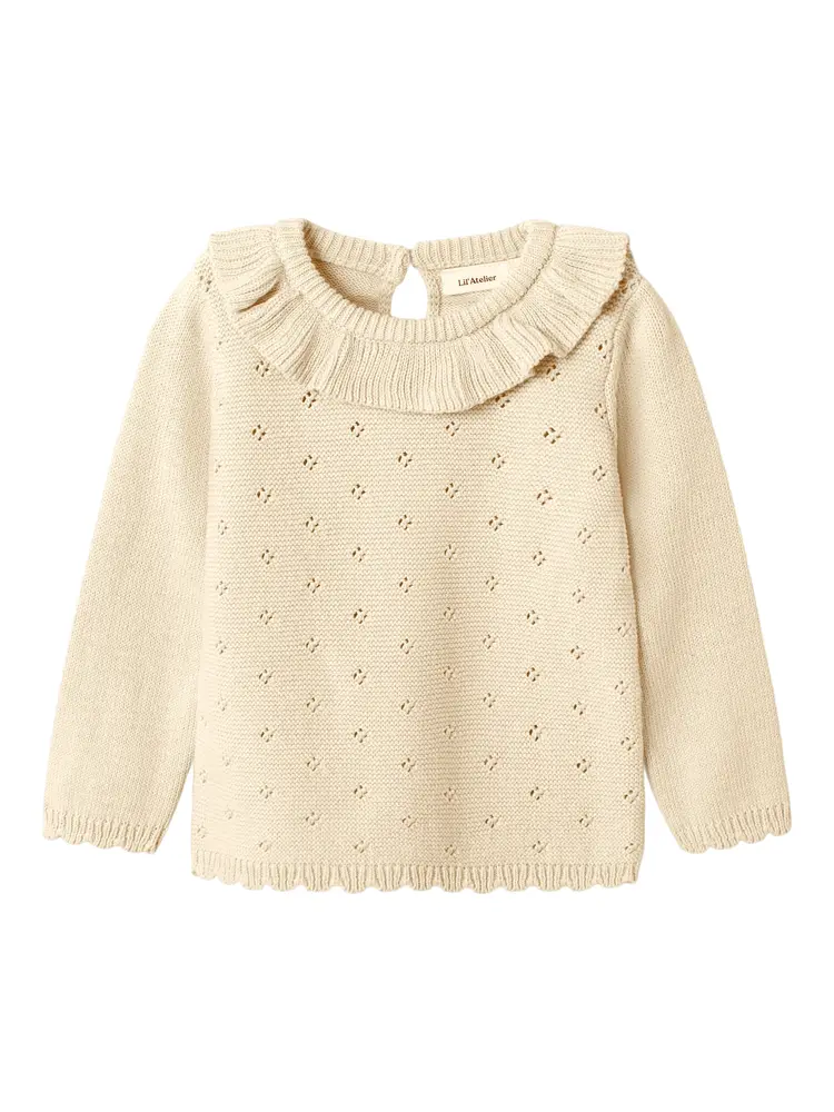 Stickad Tröja Laguna - Turtledove - 122/128 | Barnkläder - Toppar - Koftor, västar & tröjor | BabyMode