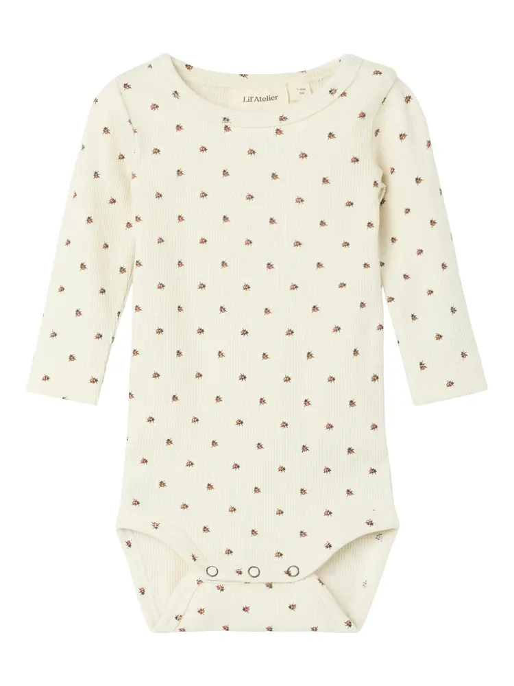 Långärmad Body Lago Slim Noos - Turtledove - 68 | Barnkläder - Bodys & overaller - Långärmad body | BabyMode