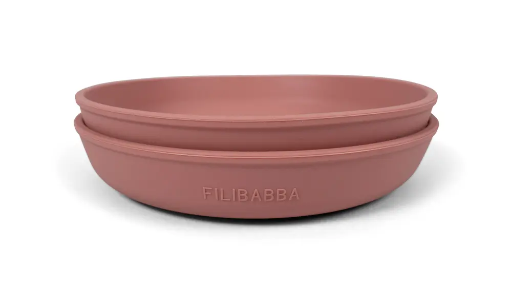 Filibabba Tallrik 2-pack Silikon - Rosa | Baby & Barn - Äta - Barnserviser | BabyMode