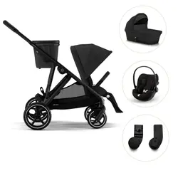 Cybex Gazelle Sittvagn Inkl. Liggdel, Cloud G Babyskydd Och Adapter - Moon Black | Barnvagnar | BabyMode