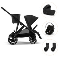 Cybex Gazelle Barnvagn inkl. Cloud G Babyskydd & Adapter - Moon Black
