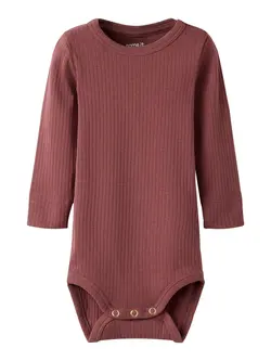 Ofulla Långärmad Body - Rose Brown | Kläder - Bodys & overaller - Långärmad body | BabyMode