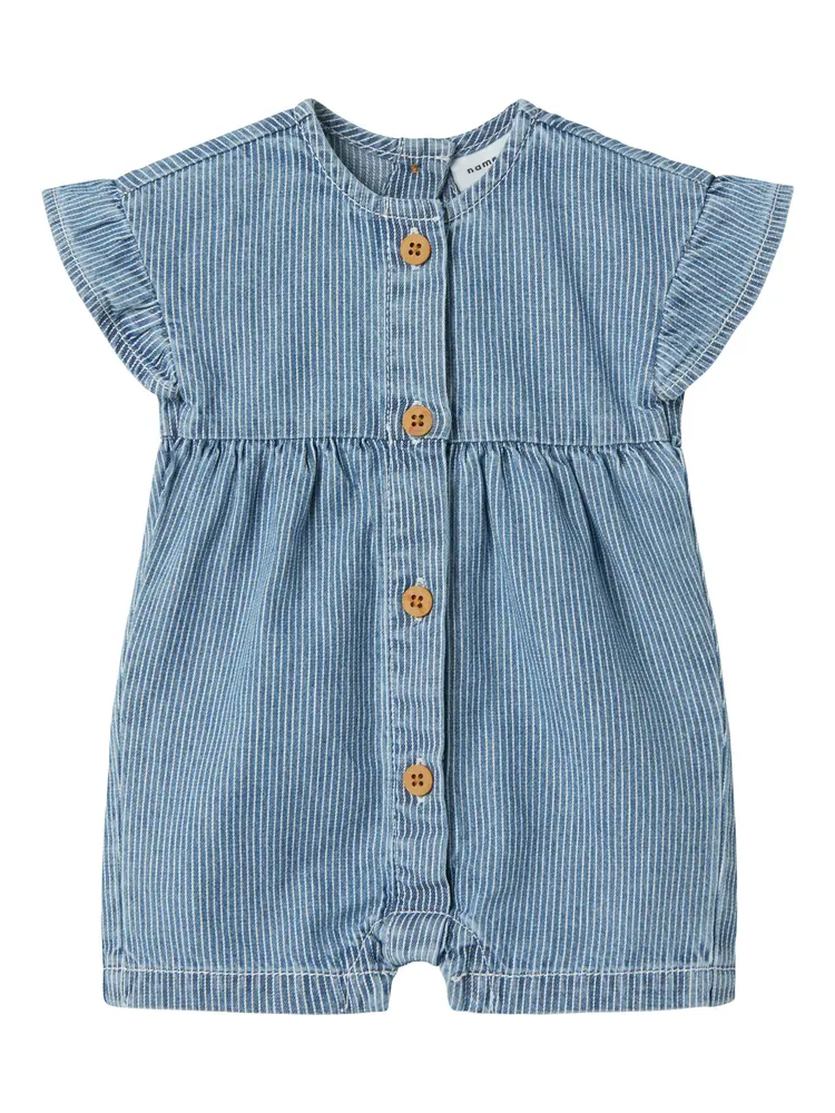Jade Denim Short Jumpsuit - Medium Blue Denim - 56 | Barnkläder - Underdelar - Hängsel & jumpsuits | BabyMode