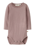 Lil' Atelier Nora Ned Ull Silke Långärmad Slim Body - Fawn
