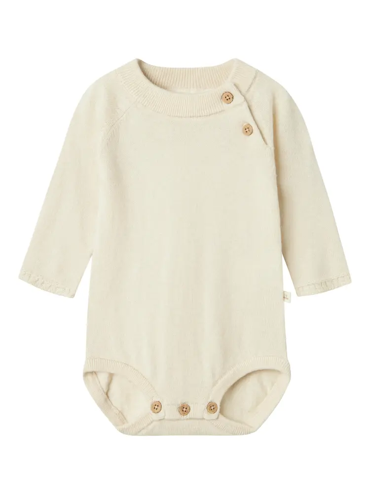 Långärmad Body Stickad Nord - Turtledove - 86 | Barnkläder - Bodys & overaller - Långärmad body | BabyMode