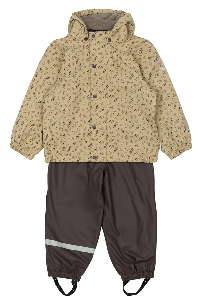 Regnställ m. Fleece - Cornstalk - 98 CM
