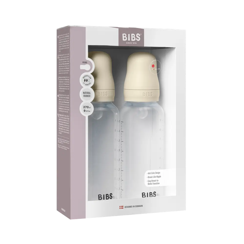 Nappflaska Baby Silikon 2-pack 270ml Medium Flow - Ivory | Baby & Barn - Äta - Nappflaskor | BabyMode