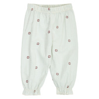 Seersucker Randiga Byxor - Tofu/ Ocean/ Mineral red