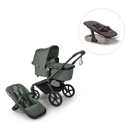 Fox 5 Renew complete inkl. Giraffe bouncer - forest green/tornado grey | Barnvagnar | BabyMode