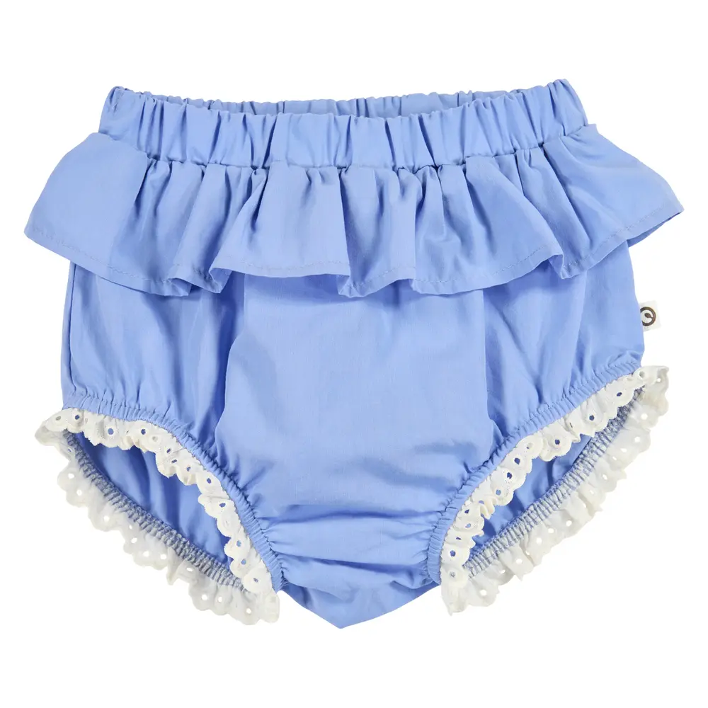 Poplin Bloomers m. Volang - Shell blue - 56/62 | Barnkläder - Underdelar - Shorts | BabyMode