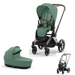 Cybex E-Priam Duovagn - Leaf green/Chrome brown | Barnvagnar | BabyMode
