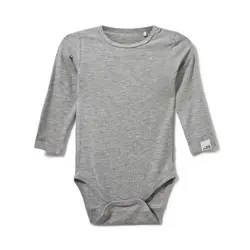 Långärmad Body - Grey Melange | Kläder - Bodys & overaller - Långärmad body | BabyMode