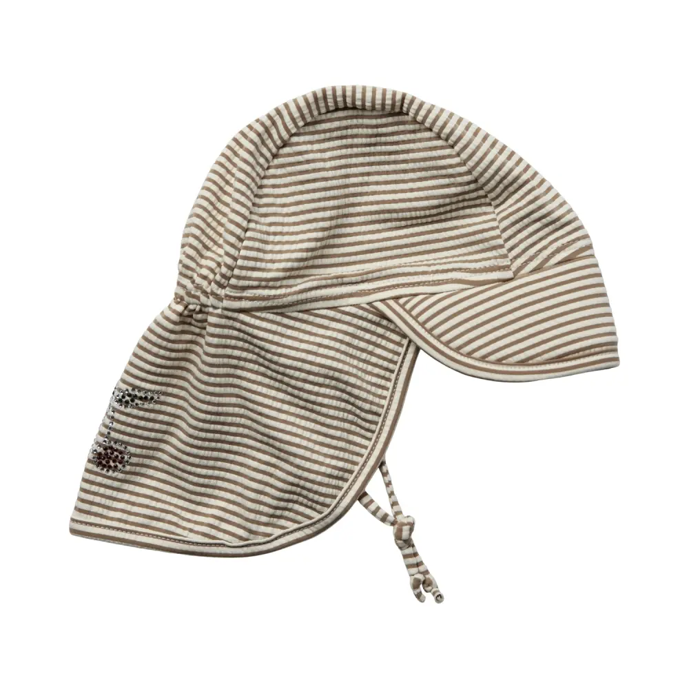 Sisi Solhatt - Warm Stone Stripe - 9-12 MDR. | Barnkläder - Badkläder - Badtillbehör - Badtillbehör | BabyMode