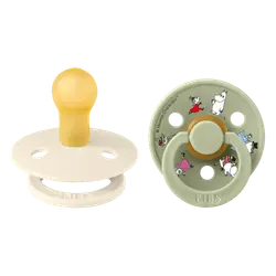 Mumin Colour 2-Pack Napp Latex stl 1 - Ivory | Baby & Barn - Sköta - Nappar | BabyMode