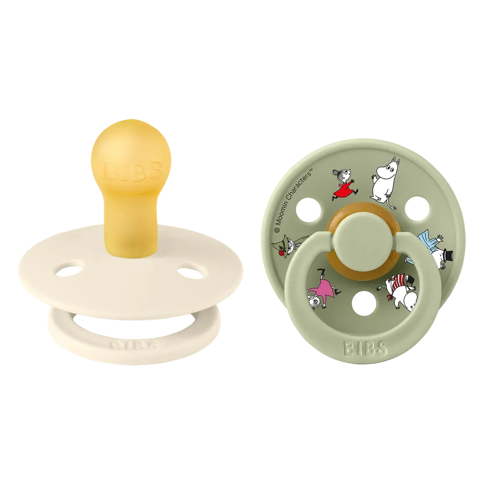 Mumin Colour 2-Pack Napp Latex stl 1 - Ivory | Baby & Barn - Sköta - Nappar | BabyMode