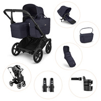 Bugaboo Donkey 6 Barnvagn Inkl. Syskonsits, Organizer, Åkpåse, Kopholder, Liggdelsadapter Og Regnskydd - Deep Indigo