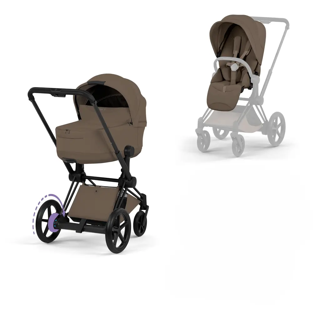 Cybex e-Priam Style Barnvagn - Coconut Brown/Matt Black