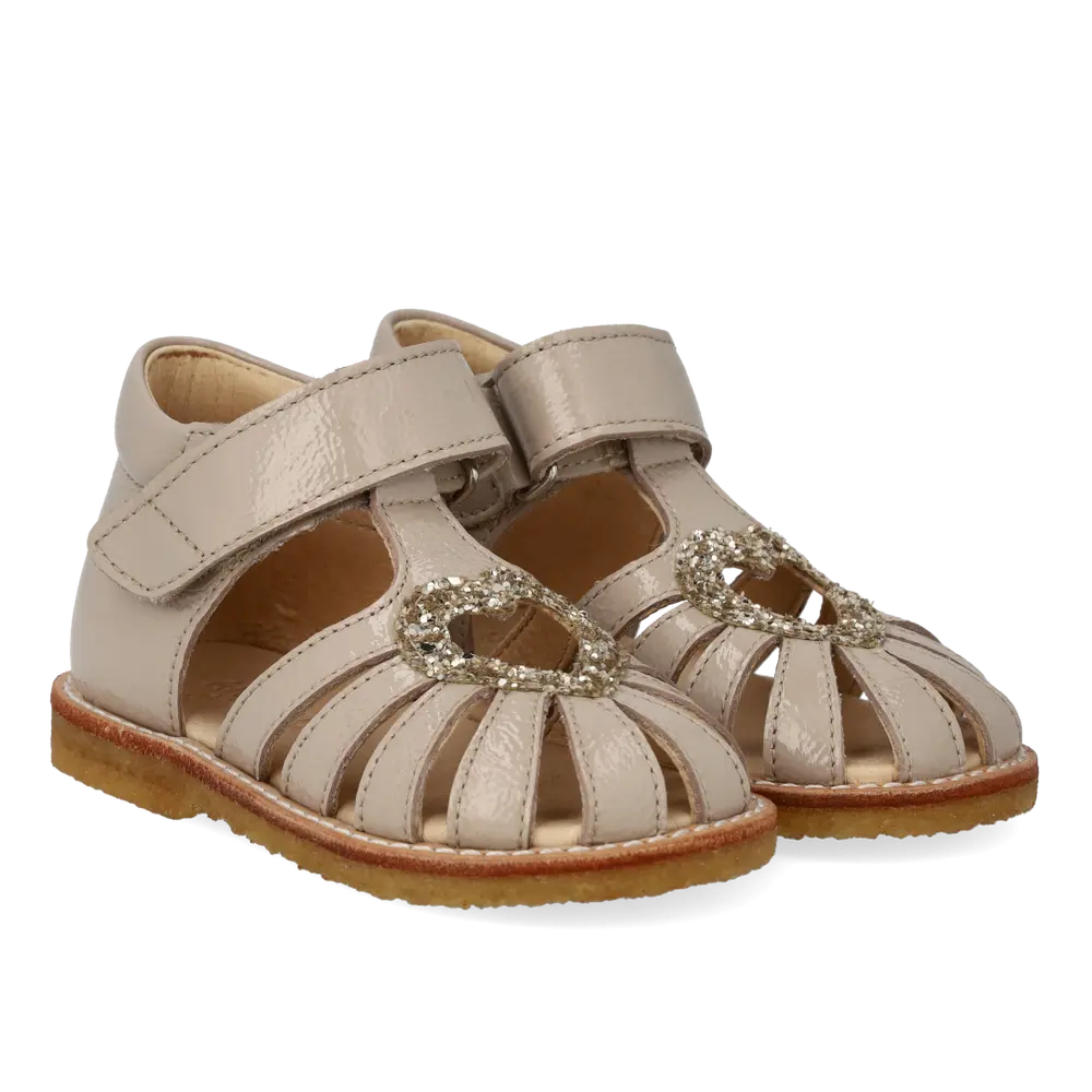 Hjertesandal med glitter - Sand/Champagne Glitter - 25 | Barnskor - Sandaler - Sandaler med sluten tå | BabyMode