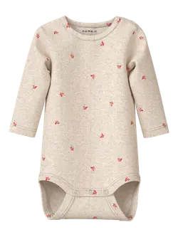 Berries Långärmad Body - Peyote Melange | Kläder - Alla baby- och barnkläder - Bodys | BabyMode