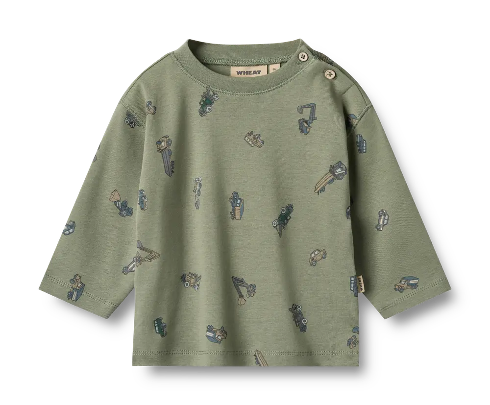 Malthe Långärmad T-Shirt - Dusty green cars - 3 MDR.