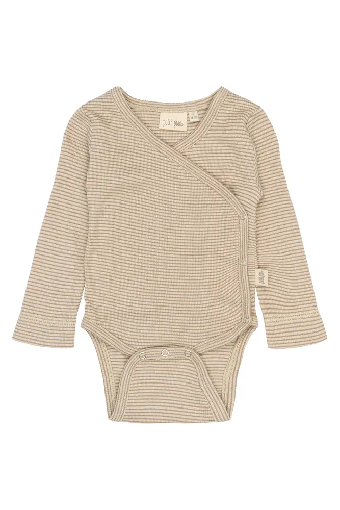Dian Långärmad Body - Pure Cashmere/Dark Off White - 56 CM