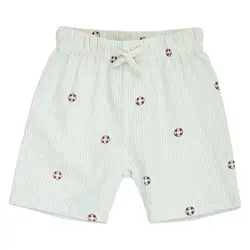 Seersucker Randig Shorts - Tofu/ Ocean/ Mineral red | Barnkläder - Underdelar - Shorts | BabyMode