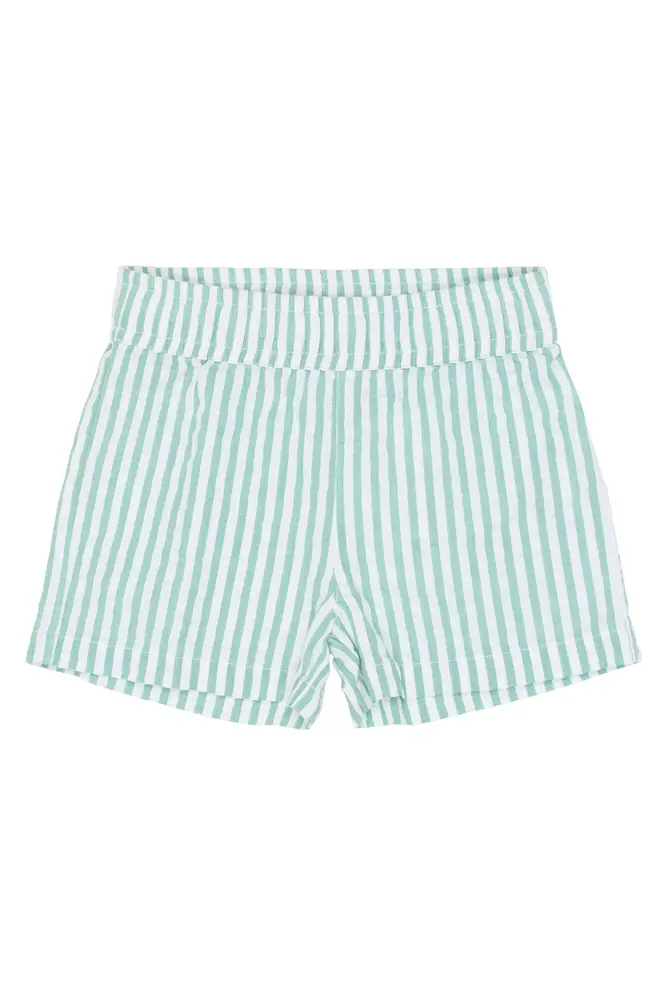 Tate Shorts - Créme De Menthe Striped - 98 | Barnkläder - Underdelar - Shorts | BabyMode
