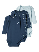 Långärmad Body 3-Pack - Dark denim