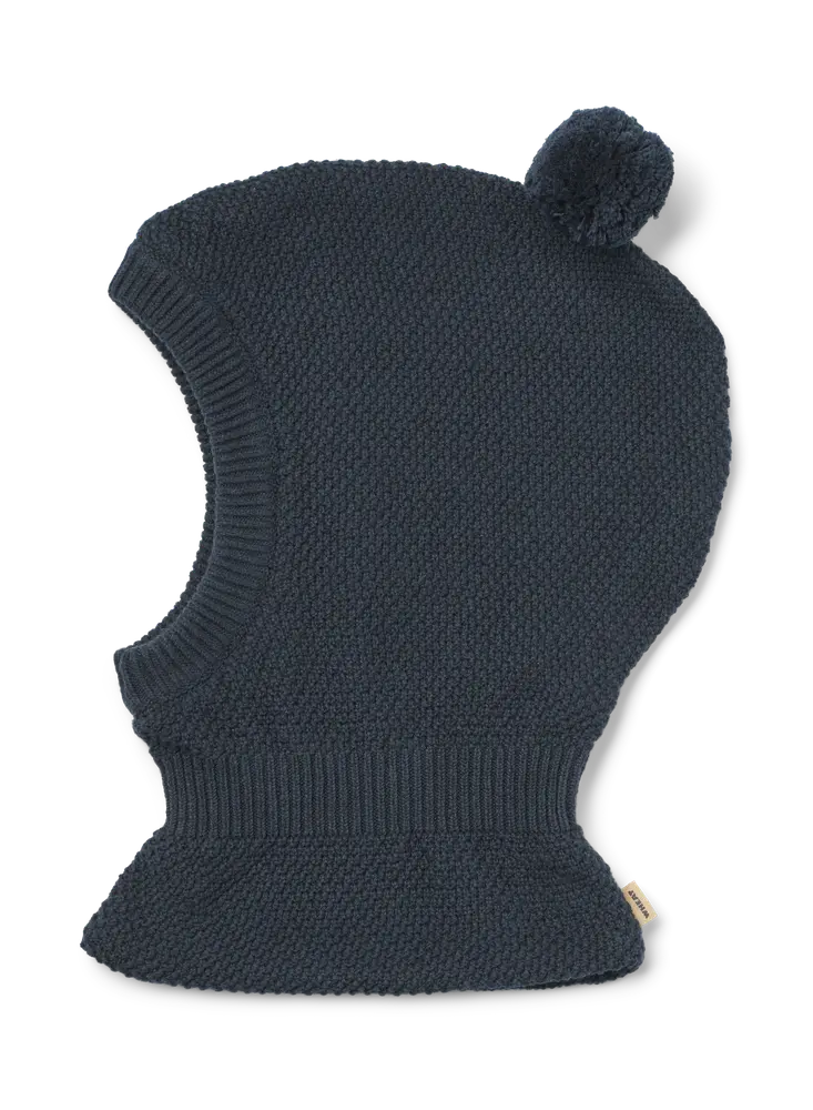 Pomi Stickad Balaklava - Ink melange - 3-5 ÅR