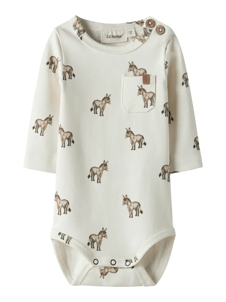 Layo Sev Långärmad Body - Coconut - 80 | Barnkläder - Bodys & overaller - Långärmad body | BabyMode