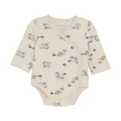 Långärmad Omlottbody AOP - Zen Blue | Kläder - Prematurkläder | BabyMode