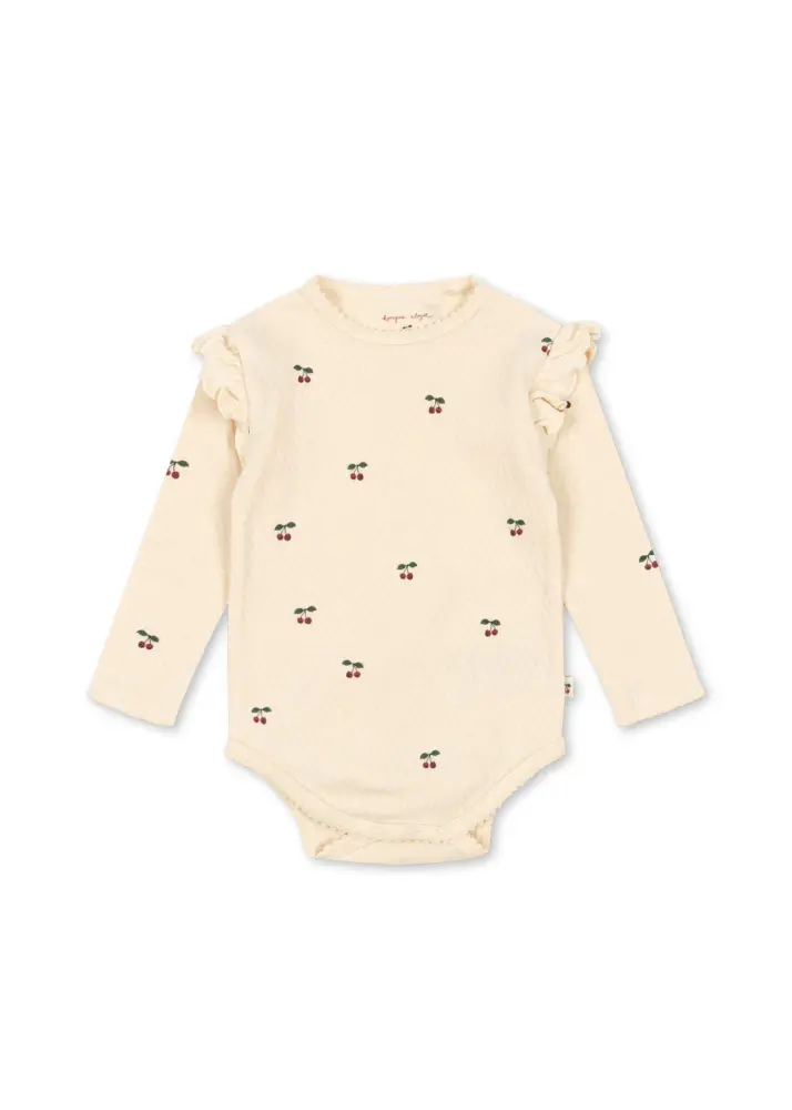 Sui Långärmad Body - Cherry - 18 MDR. | Barnkläder - Bodys & overaller - Långärmad body | BabyMode