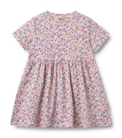 Anna Jersey Klänning - Pink Blue Flowers