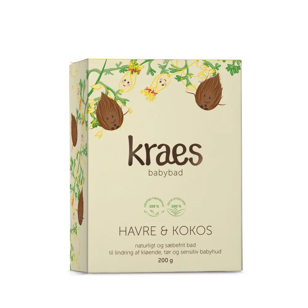 Kraes Babybad Med Havre/Kokos 200g | Baby & Barn - Sköta - Badkar & badtillbehör | BabyMode