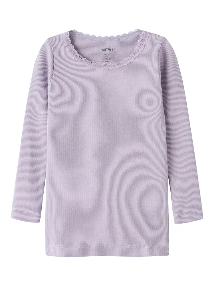 Name It Kab Långärmad Topp - Lavender Gray - 98 | Barnkläder - Toppar - Blusar | BabyMode
