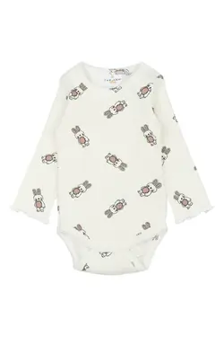 Långärmad Body Pippa Rib - Cloud Dancer | Kläder - Bodys & overaller - Långärmad body | BabyMode