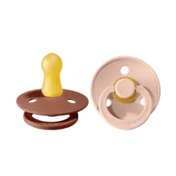 Napp Colour 2-pack Latex Rund 0-6 mån - Woodchuck/Blush | Baby & Barn - Sköta - Nappar | BabyMode