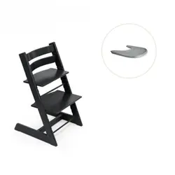 Tripp Trapp Stol & Bricka - Svart/grå | Baby & Barn | BabyMode