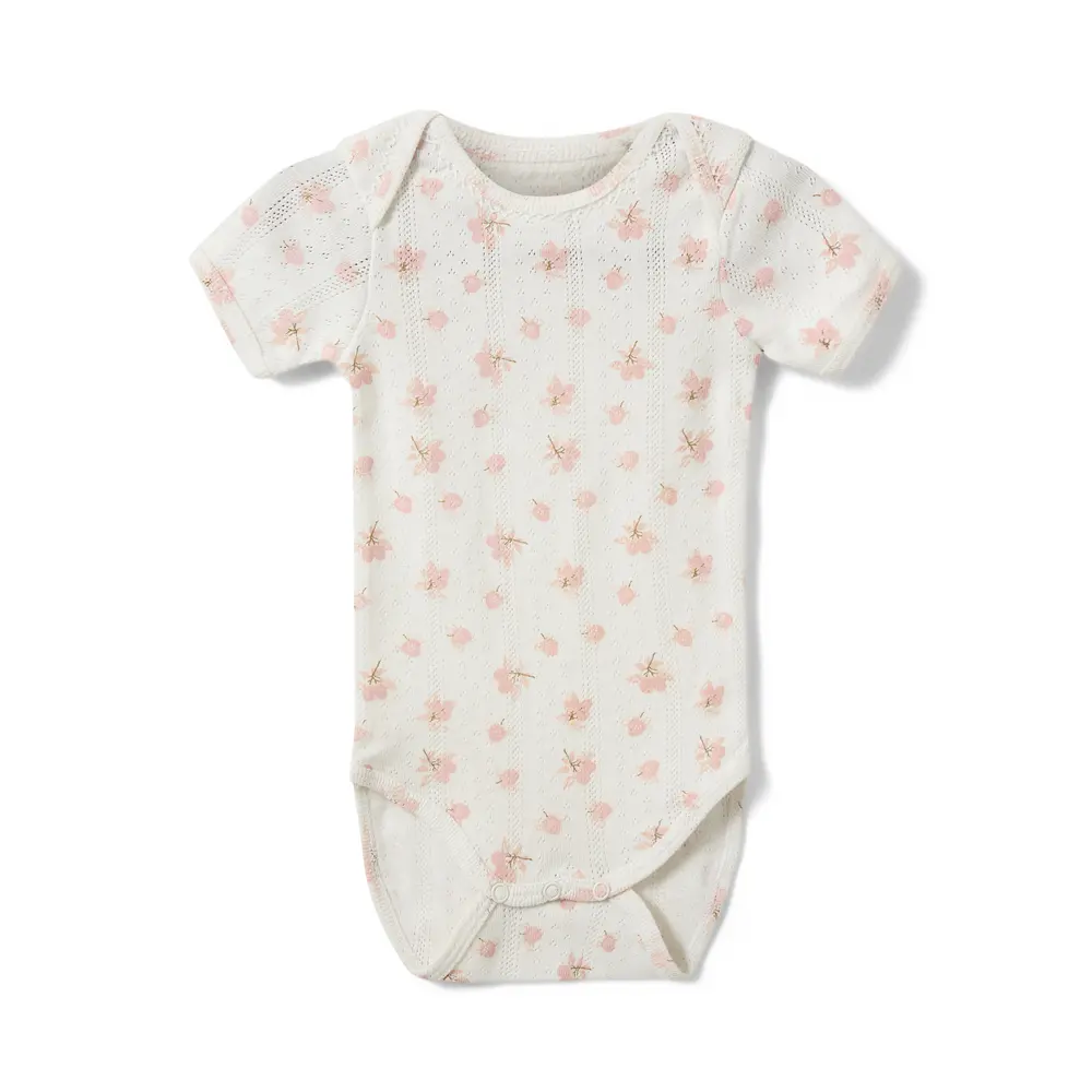 Dicte Body - Off White Light Pink - 86 | Barnkläder - Bodys & overaller - Kortärmad body | BabyMode