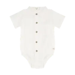 Kortärmad Bodyskjorta - Egret | Kläder - Bodys & overaller - Kortärmad body | BabyMode