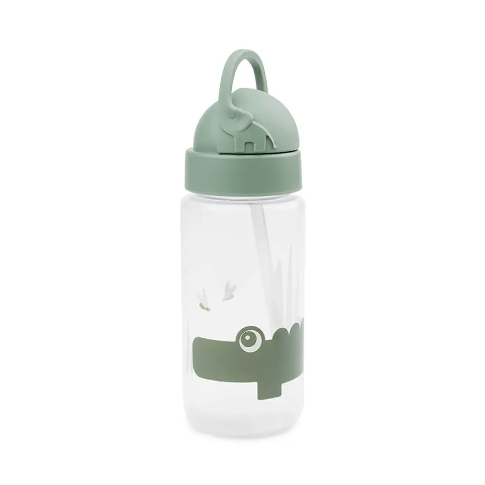 Done By Deer Flaska Med Sugrör 350 ml. - Croco Green | Baby & Barn - Äta - Matlådor & vattenflaskor | BabyMode