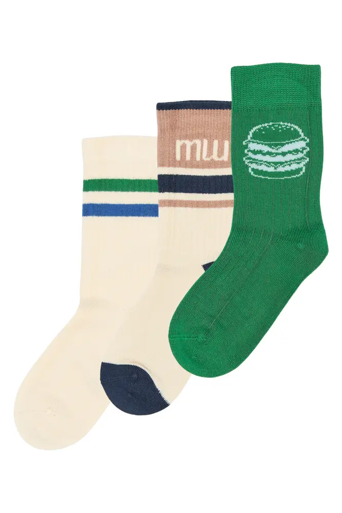 Moe Bamboo Strumpor 3-pak - Fern Green - 23/26 | Barnkläder - Strumpor & strumpbyxor - Strumpor | BabyMode