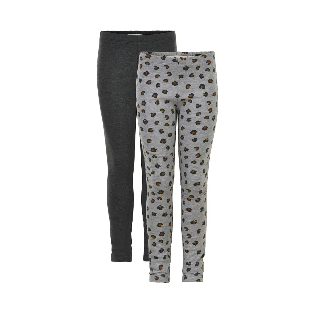 Leggings AOP 2-pack - Grå/Leo - 86 | Barnkläder - Underdelar - Leggings | BabyMode