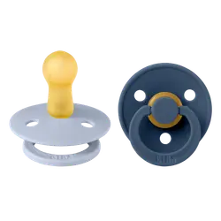 Napp Colour 2-pack Latex Rund 6-18 mån - Dusty Blue/Steel Blue | Baby & Barn - Sköta - Nappar | BabyMode